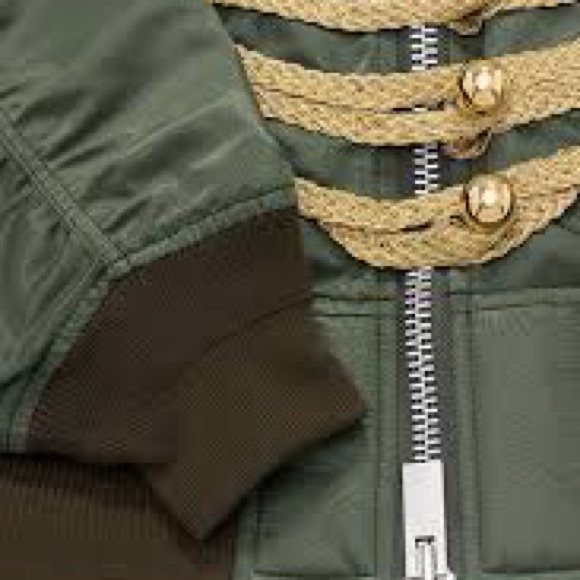 Sacai Green and Gold Napoleon Bomber Jacket - Picture 3 of 3